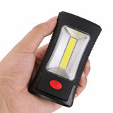 Linterna LED COB de 2 modos con gancho plegable magnético para colgar, ideal para iluminación práctica, 3 pilas AAA
