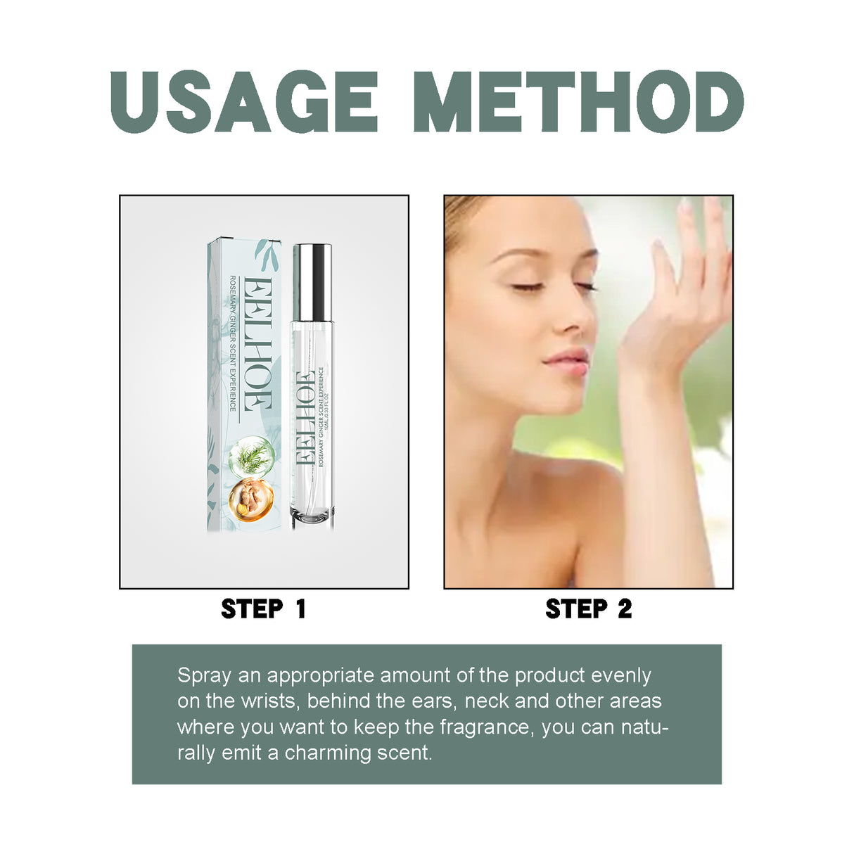 Rosemary Ginger Scent Experience Perfume, Natural Fragrance Behind The Ear And Wrist For Women - V.I.P Digital Presence