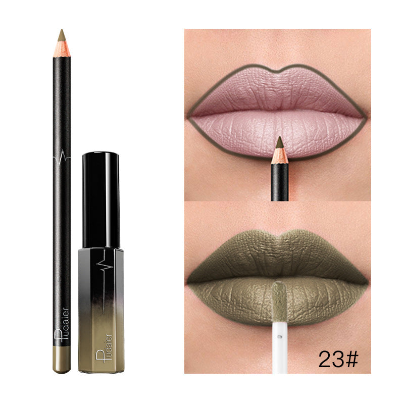 Pudaier 36 Color Matte Lip Gloss Lip Liner Matte Matte Lip Glaze Lipstick Pencil - V.I.P Digital Presence