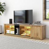 ModernTV stand suitable for TVs under 80 inches, media console with multifunctional storage, and LED lights - V.I.P Digital Presence