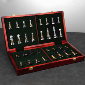 Solid wood folding chessboard imitation jade chess pieces Western chess retro European ornaments - V.I.P Digital Presence