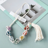 Natural Crystal Seven Color Gemstone Gypsum Rod DIY Wearing Mesh Bag Hanging Decoration Yellow Purple Crystal Car Hanging - V.I.P Digital Presence