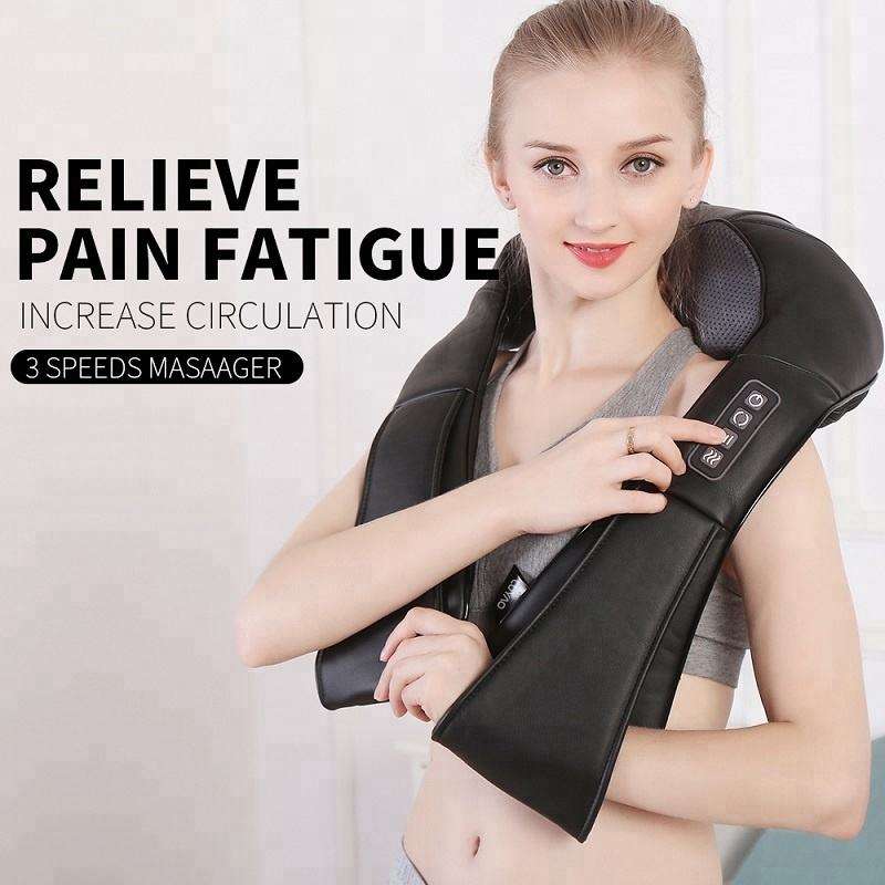 LUYAO LY-580A+1 shiatsu deep kneading heated Neck shoulder back body massager massage belt shawl massage machine - V.I.P Digital Presence