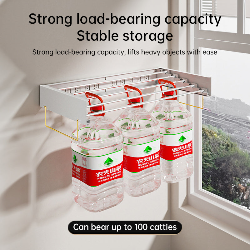 foldable retractable wall clothesline, 30kg, alu, 80/100cm, 5 bars, for bath/balcony. - V.I.P Digital Presence