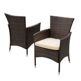 Clementine Outdoor Multibrown PE Wicker Dining Chairs (Set of 2) - V.I.P Digital Presence