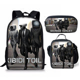 New 3PC-SET Skibidi Toilet Man Backpack Custom Game Peripheral Schoolbags For Primary Secondary School Teenage - V.I.P Digital Presence