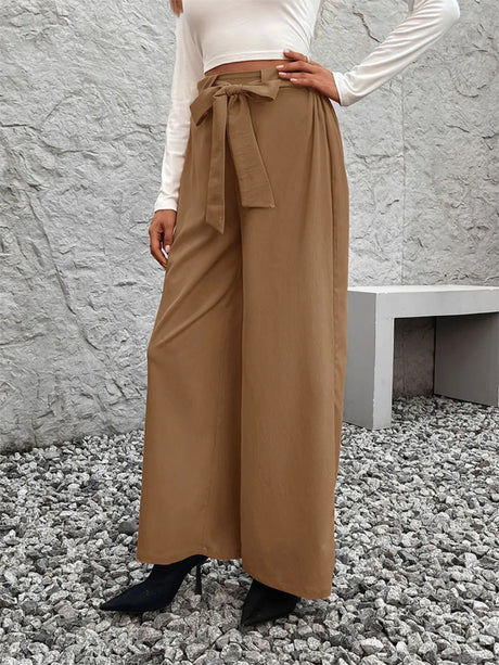 Tied High Waist Wide Leg Pants - V.I.P Digital Presence