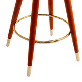 COOLMORE Counter Height Bar Stools Set of 2 for Kitchen Counter Solid Wood Legs with a fixed height of 360 degrees