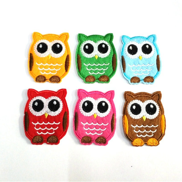 6pcs 4.2*5.3cm Owl Embroidered Iron-On Patches for Clothes Stickers Badge Applique Stripe DIY Accessories - V.I.P Digital Presence