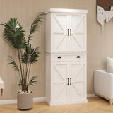 71" Kitchen Pantry Storage Cabinet with 4 Doors(2Doors with Racks)1 Drawer 2 Adjustable Shelves Freestanding Cupboard - V.I.P Digital Presence