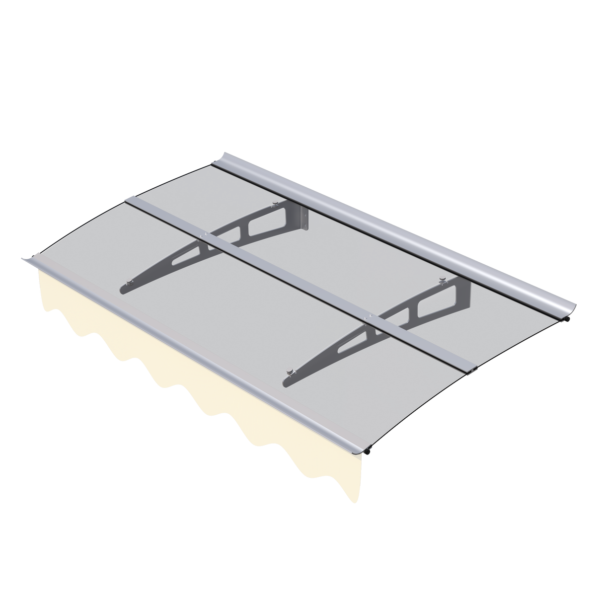 5934W Series Door Window Awning Canopy W59"xD34" Made of 0.137Inch /3.5mm Thick Virtually Crystal Solid Polycarbonate Sheet - V.I.P Digital Presence