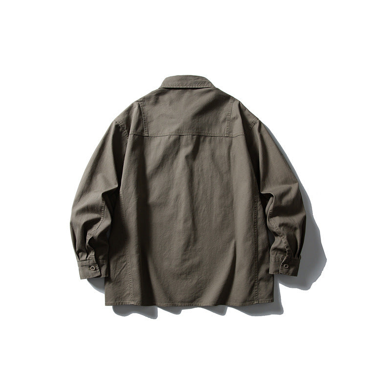 Pocket casual workwear shirt men's loose long sleeved shirt - V.I.P Digital Presence