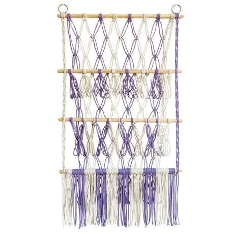 Simple decoration of shelves for children's rooms book ornaments wooden sticks 3-layer plush Bohemian toy storage net bag - V.I.P Digital Presence