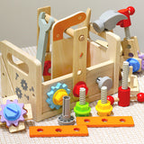 Children's wooden hand-held toolbox, screw and nut disassembly tool, desk tool, puzzle toy - V.I.P Digital Presence
