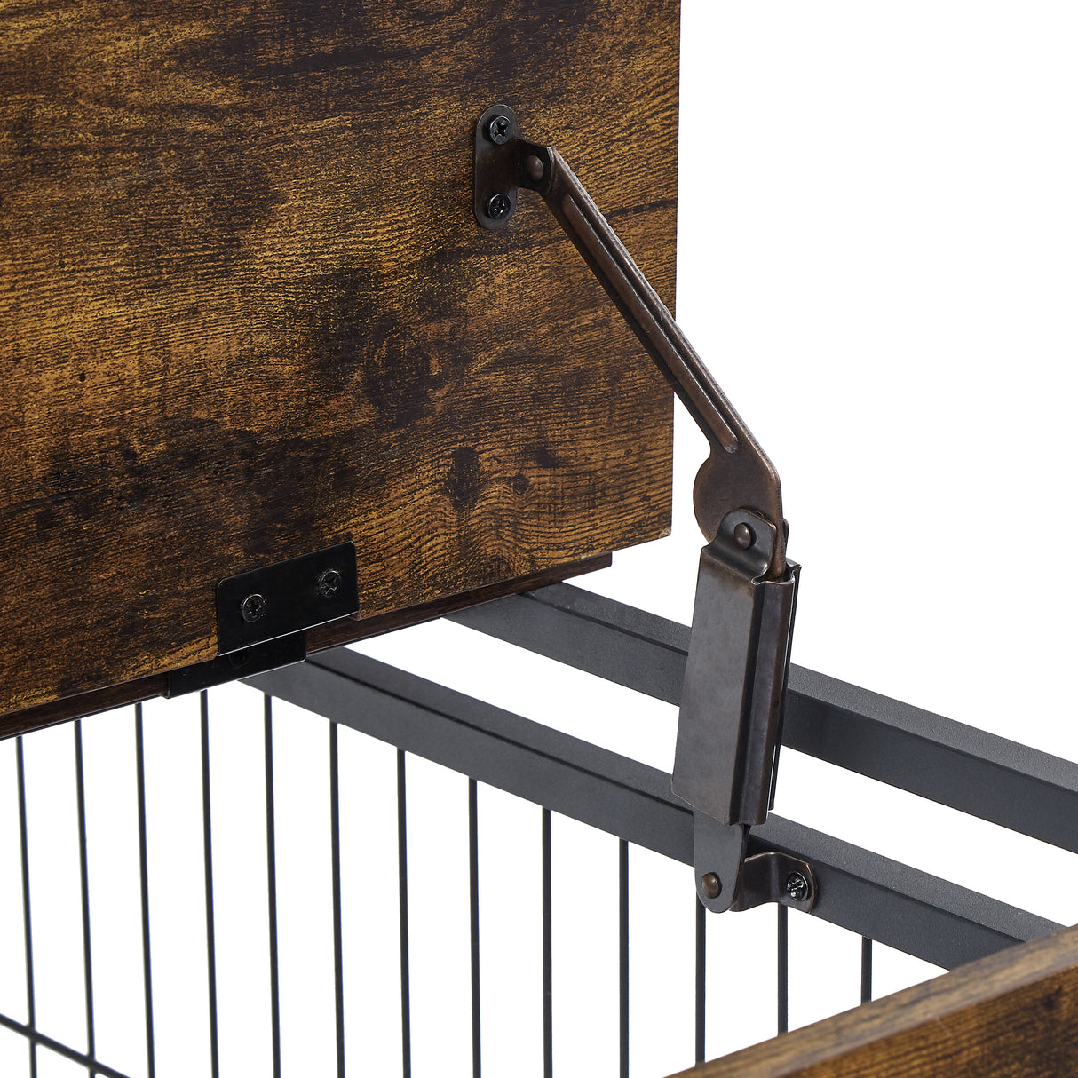 Furniture Dog Cage Crate with Double Doors, Rustic Brown, 38.58'' W x 25.2'' D x 27.17'' H - V.I.P Digital Presence