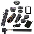 10 in 1 Kits 12x Zoom Telephoto Lens Fish eye Lens Wide Angle Macro Lenses Cell Phone Mobile Tripod - V.I.P Digital Presence