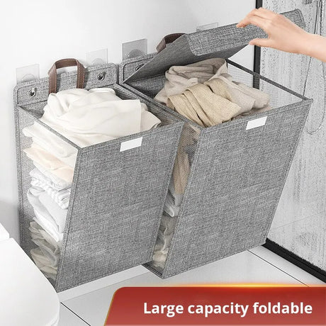 Dirty Clothes Basket Foldable Home Dormitory Dormitory Multifunctional Organization Storage Wall Hanging Basket - V.I.P Digital Presence