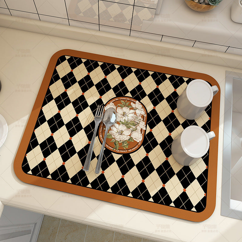 Kitchen Countertop Technology Cloth Drainage Pad Coffee Table Tableware Bowl Plate Cup Drying Pad Washable Insulation Pad - V.I.P Digital Presence