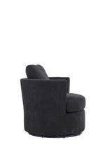 Rotating bucket chair living room comfortable circular sofa chair 360 degree rotating bucket chair armchair (black) - V.I.P Digital Presence