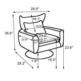 Classic Mid-Century 360-degree Swivel Accent Chair, White Teddy Fabric