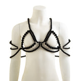 Sweet, cool and spicy girl imitates pearl hollow tassel ethnic windbreaker decoration chain, sexy nightclub style multi-layer body chain - V.I.P Digital Presence