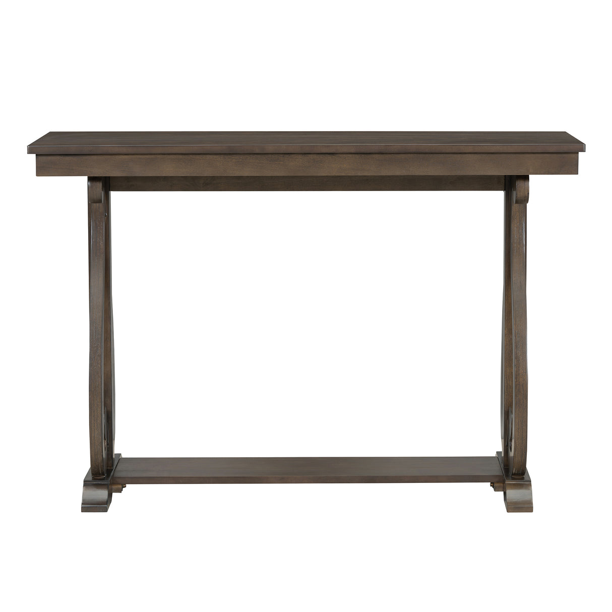 48-Inch Rustic Vintage Console Table --- Farmhouse Style Entryway Table with Open Shelf and Sturdy Construction (Walnut) - V.I.P Digital Presence
