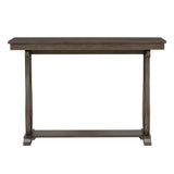 48-Inch Rustic Vintage Console Table --- Farmhouse Style Entryway Table with Open Shelf and Sturdy Construction (Walnut) - V.I.P Digital Presence