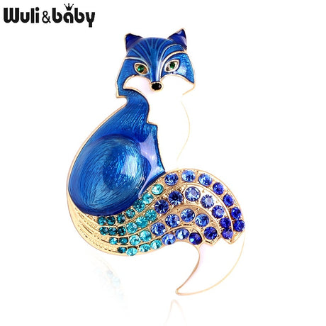 Wuli&baby Rhinestone Enamel Fox Brooches For Women Animal Party Causal Brooch Pins Gifts - V.I.P Digital Presence
