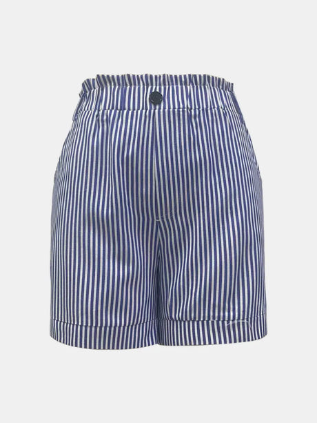 High Waist Striped Shorts - V.I.P Digital Presence