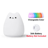 Touch Night Light Colorful Cat Silicone Animal Light Led Cartoon Lamp Bedroom Decoration Lights Bedside Lighting - V.I.P Digital Presence