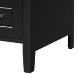 30" Bathroom Vanity with Sink, Bathroom Vanity Cabinet with Two Drawers and Door, Adjustable Shelf, Solid Wood and MDF, Black - V.I.P Digital Presence