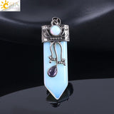 CSJA Vintage Large Natural Stone Sword-Shaped Pendant Jewelry Striped Crystal Agate Tiger Eye Jewelry Pendant Without Chain - V.I.P Digital Presence