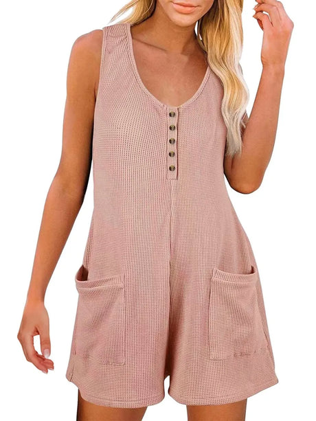 Pocketed Scoop Neck Sleeveless Romper - V.I.P Digital Presence