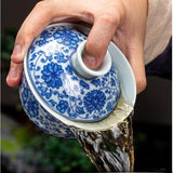 Ceramic set, three talents, covered bowl, old clay, retro kung fu tea set, tea bowl, underglaze tiger cup, Jingdezhen - V.I.P Digital Presence