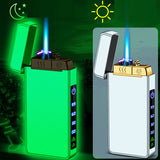 Gas electric triple fire metal windproof inflatable charging lighter personalized and creative trendy gift for boyfriend - V.I.P Digital Presence