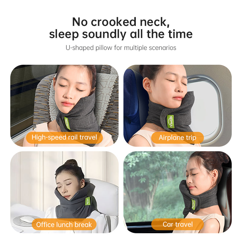 Memory Foam Travel Pillow for Plane, Train & Car - Neck Support Cushion with Washable Cover, Ideal for Sleeping - V.I.P Digital Presence