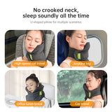 Memory Foam Travel Pillow for Plane, Train & Car - Neck Support Cushion with Washable Cover, Ideal for Sleeping - V.I.P Digital Presence