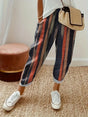 Striped Pocketed Elastic Waist Pants - V.I.P Digital Presence
