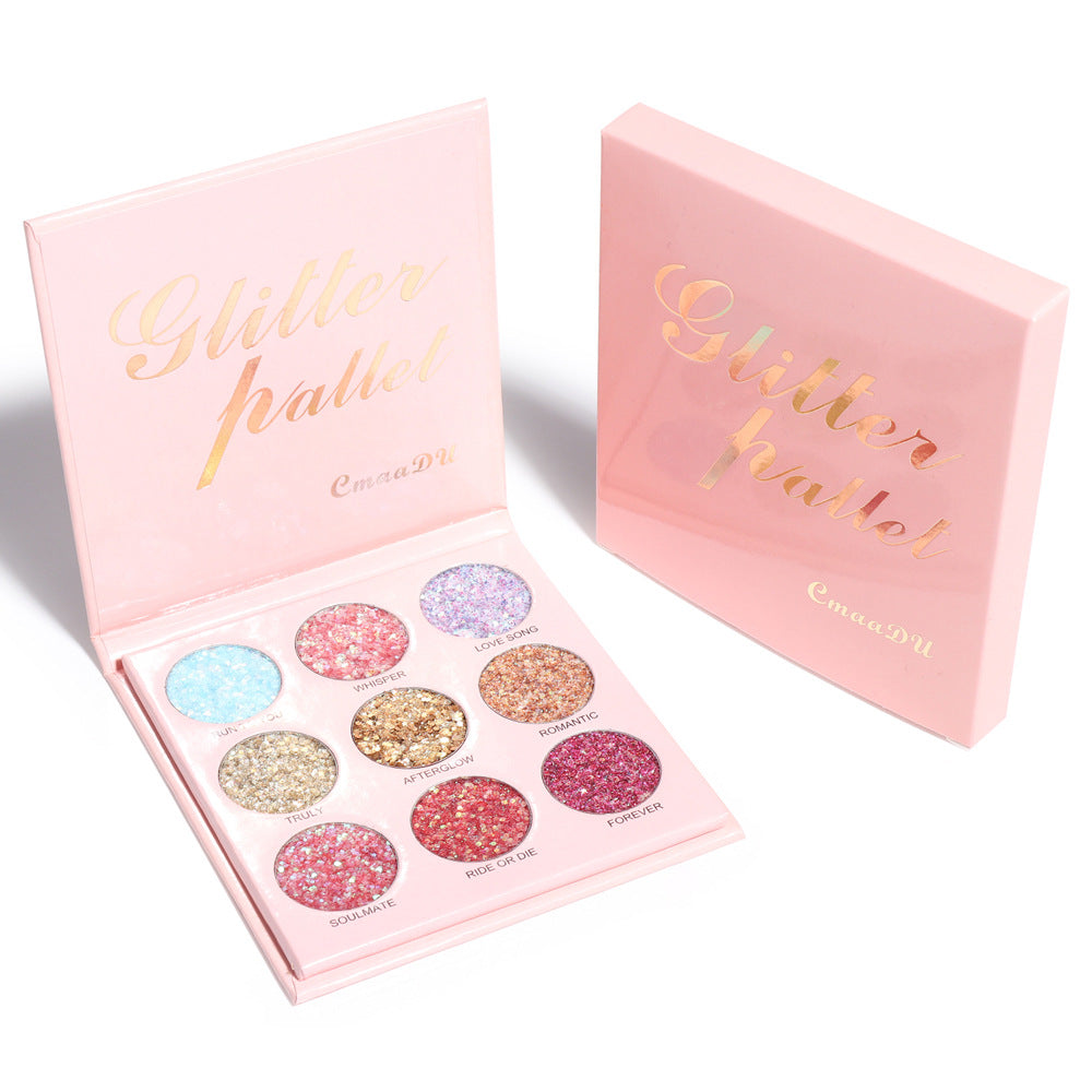 CmaaDu 9 Shades of Glitter Eyeshadow Makeup Matte and Metallic Glitter Glitter Powder - V.I.P Digital Presence