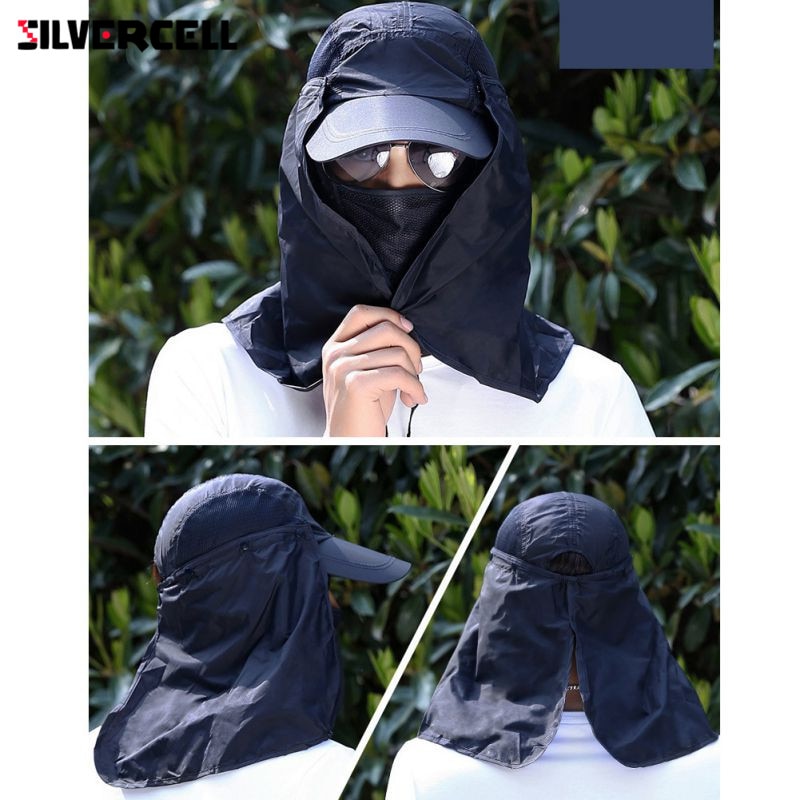 Sun Caps Flap Hats 360 degree Solar UV Protection Sun Hat Summer Men Women Sun Visor Cap Folding Removable Neck Face Mask Head - V.I.P Digital Presence
