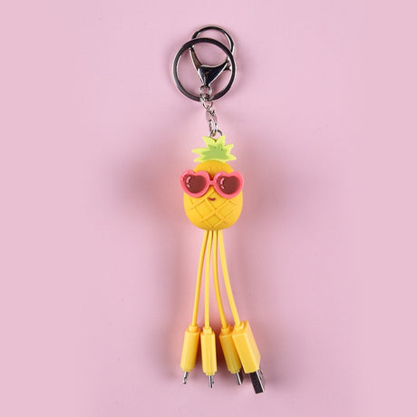 Creative cartoon data cable quirky peach blossom eye phone charging cable peach blossom eye pineapple fruit - V.I.P Digital Presence