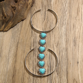Bohemian style geometric metal arm ring Leg Chain minimalist imitation turquoise arm chain - V.I.P Digital Presence