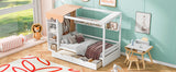 Twin size House Bed with Two Drawers and Wardrobe,White - V.I.P Digital Presence