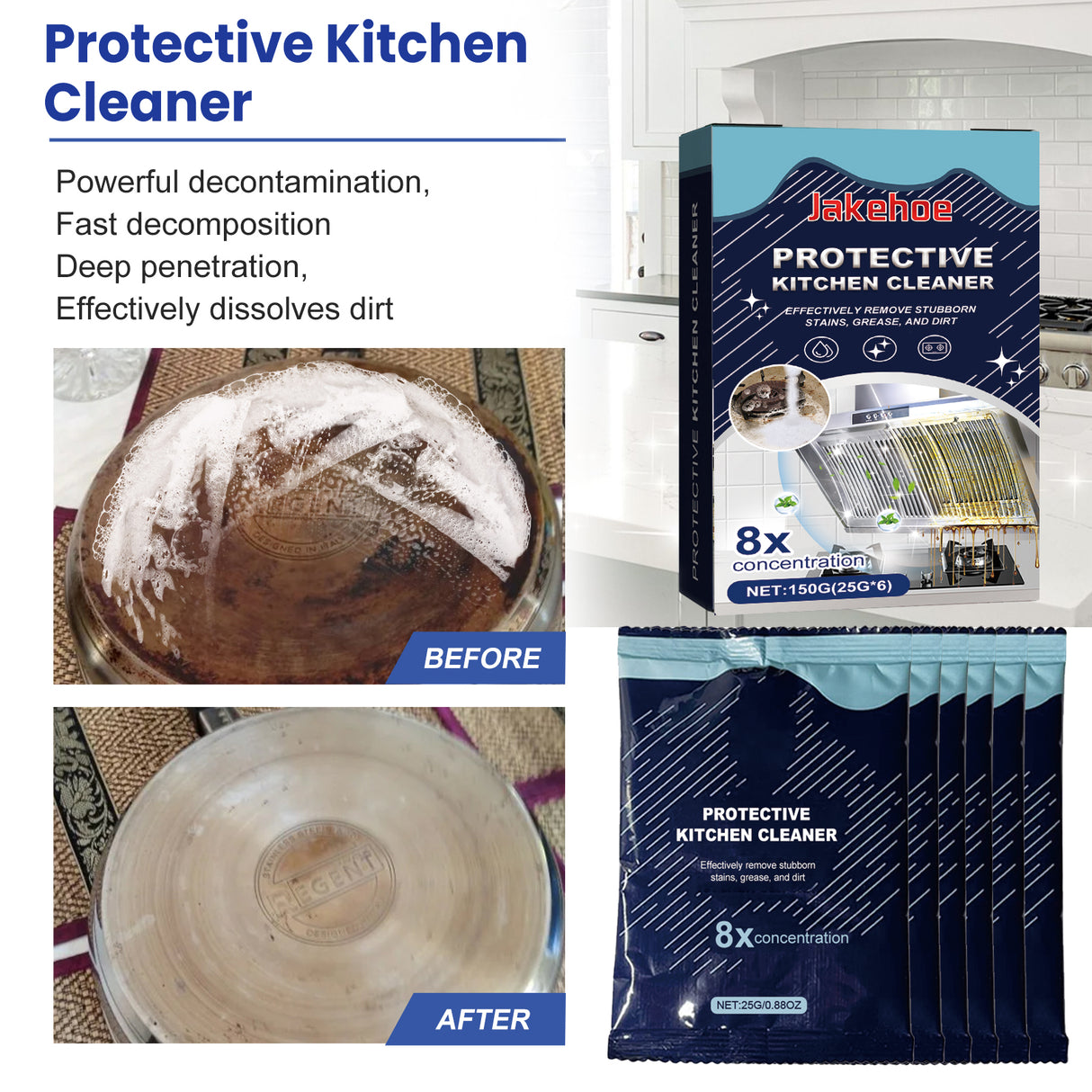 Kitchen Cleaning Detergent Powder, Stove Hood Kitchen Utensils Heavy Oil Cleaning Decontamination Detergent - V.I.P Digital Presence