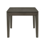 TOPMAX 6-Piece Dining Table Set with Upholstered Dining Chairs and Bench Farmhouse Style Tapered Legs Dark Gray+Beige