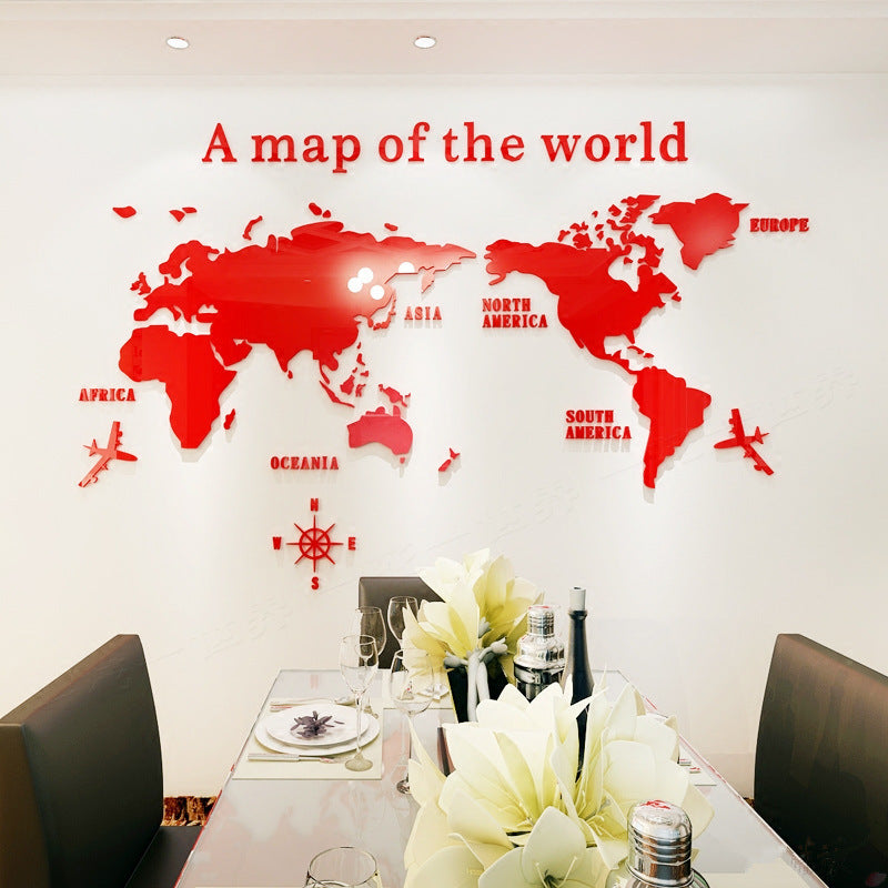 Creative Home Background Wall Stickers Acrylic 3D Wall Stickers Living Room TV Background M70- Map - V.I.P Digital Presence