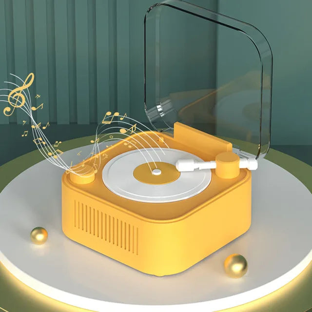 Retro Atomic Vinyl Bluetooth Speaker Hif Sound Long Battery Life Mini Record Player Rotary Speaker with Built-in Battery - V.I.P Digital Presence