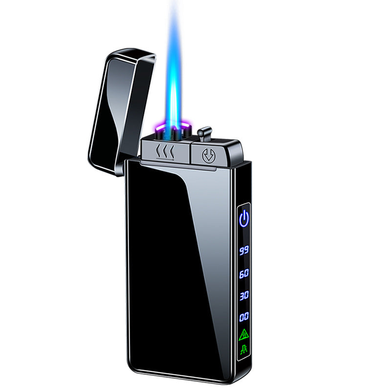 Gas electric triple fire metal windproof inflatable charging lighter personalized and creative trendy gift for boyfriend - V.I.P Digital Presence