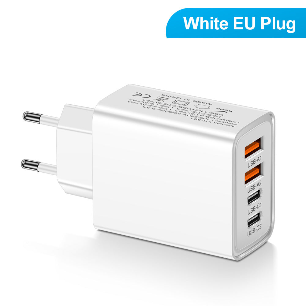 2.4A 2PD+2USB mobile phone charger charging head, American standard, European standard, British standard, travel charging head - V.I.P Digital Presence