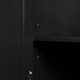 Tall Storage Cabinet with Two Drawers for Bathroom/Office, Black - V.I.P Digital Presence